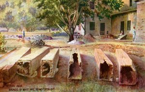 Pile of beams Eaten Out by white ants in historic India.