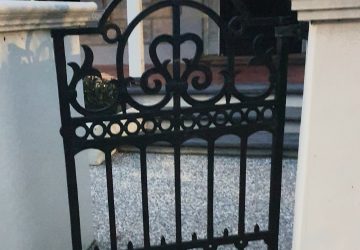 Black iron gate.