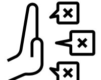 Cartoon hand resisting ideas.
