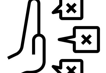 Cartoon hand resisting ideas.